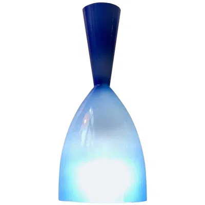 Pre-owned Stilnovo Blue Diablo Pendant Lamp In Cased Glass, Scandinavia, 1950s