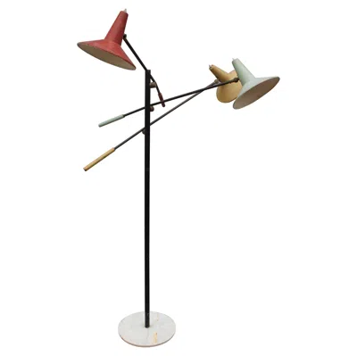 Pre-owned Stilnovo Bruo Gatta Floor Lamp 1950s Directional Arms Rare Collector's Item In Brown