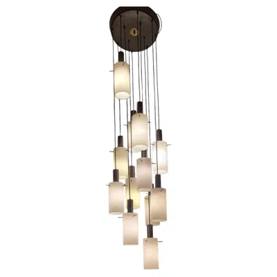 Pre-owned Stilnovo Cascading Chandelier With 12 Pendant Lights Attributed To , Italy 1960s In Transparent