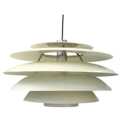 Pre-owned Stilnovo Ceiling Lamp In Chrome And White Metal, Italy 1960s