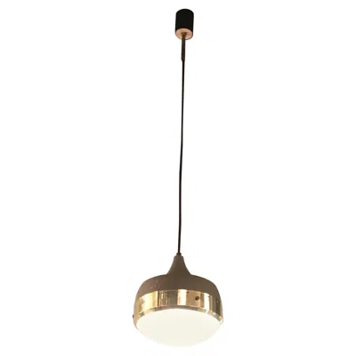 Pre-owned Stilnovo Chandelier Brass Glass Metal, 1960, Italy In Sand