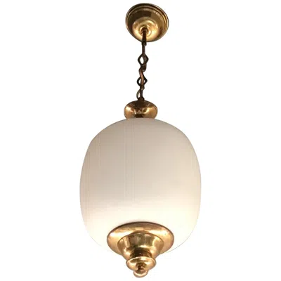 Pre-owned Stilnovo Chandelier White Opaline Glass, Italy, , Circa 1950