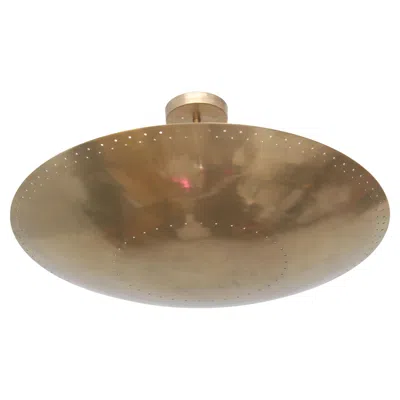 Pre-owned Stilnovo Customizable Huge Concave Pierced Brass Pendant In Brown