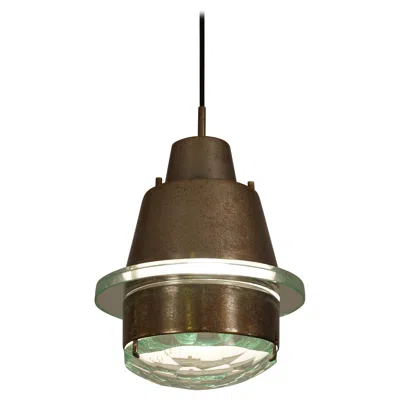 Pre-owned Stilnovo Faceted Glass Pendant Light In Brown