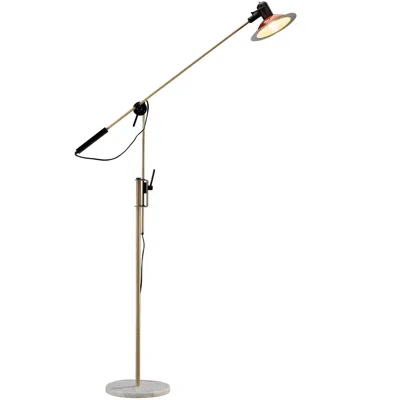 Pre-owned Stilnovo Floor Lamp With Red Shade And Marble Base