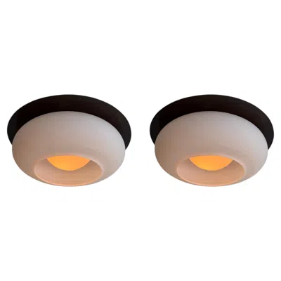 Pre-owned Stilnovo Flush Mount Ceiling Light, Italy Circa 1960s In Brown
