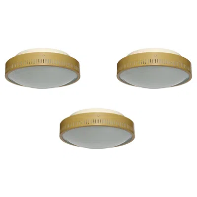Pre-owned Stilnovo Flush Mount Light Model 1152, Italy Circa 1960s In Brown
