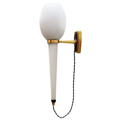 Pre-owned Stilnovo Glass Torch Wall Light By , 1950 In Transparent