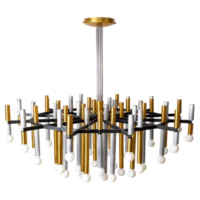Pre-owned Stilnovo Important Large  Chandelier Model 1155/43 In Sand