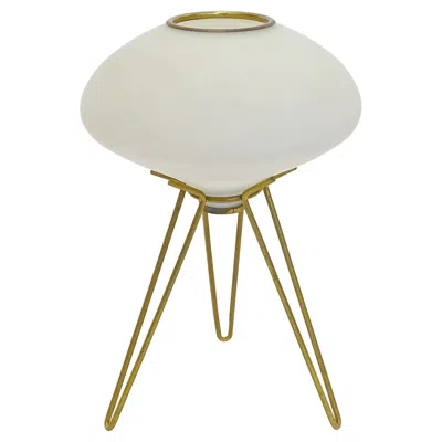 Pre-owned Stilnovo Italian 1950s Brass And Glass Table Lamp In Transparent