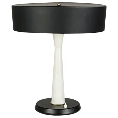 Pre-owned Stilnovo Italian Black And White Metal And Brass Midcentury Table Lamp