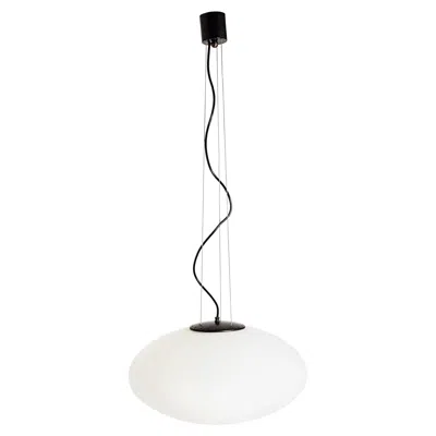 Pre-owned Stilnovo Italian Black And White Oval Shade 1960s Pendant In The Style Of