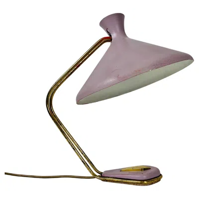 Pre-owned Stilnovo Italian Brass And Violet Table Lamp, 1960s, Italy In Purple