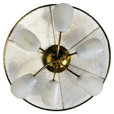 Pre-owned Stilnovo Italian Midcentury Brass 6-arm Sputnik Chandelier, 1950s In Transparent