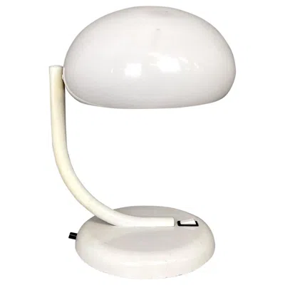 Pre-owned Stilnovo Italian Mid-century Modern Round White Table Lamp By , 1960s