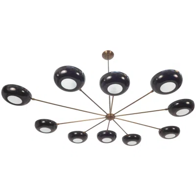 Pre-owned Stilnovo Large Asymmetrical  Style Sputnik Chandelier In Black