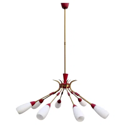 Pre-owned Stilnovo Large Italian Modern Sputnik Chandelier In  Style, Italy 60s In Transparent