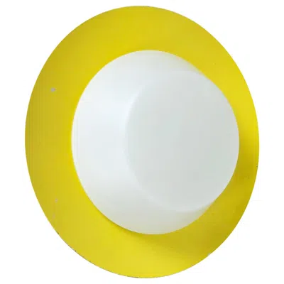 Pre-owned Stilnovo Large  Style Metal Opaline Glass Wall Light, Yellow, Italy, 1960s In Transparent