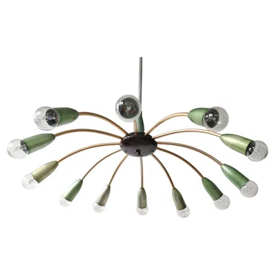Pre-owned Stilnovo Mid Century 12-arm Spider Or Sputnik Chandelier In The Style Of , Italy In Transparent