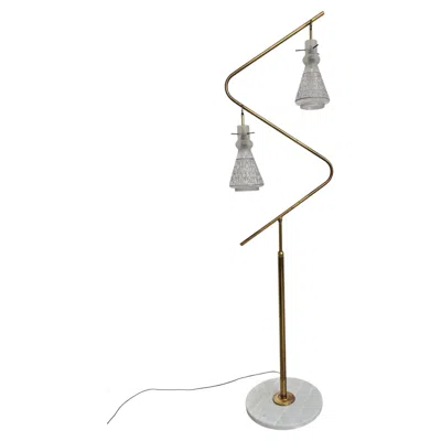 Pre-owned Stilnovo Mid Century Modern Brass Floor Lamp Attr. To , Italy 1950s In Transparent