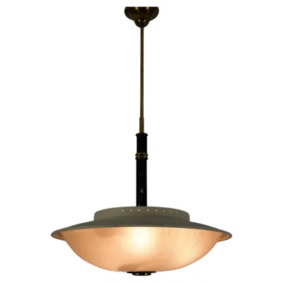 Pre-owned Stilnovo Mid-century Brass And Glass Ceiling Lamp By , Italy, 1960s In Sand