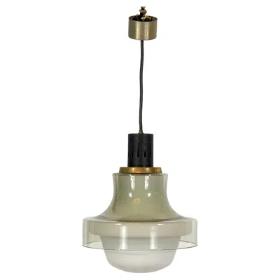 Pre-owned Stilnovo , Mid-century Brass Pendant Lamp From 50s In Brown
