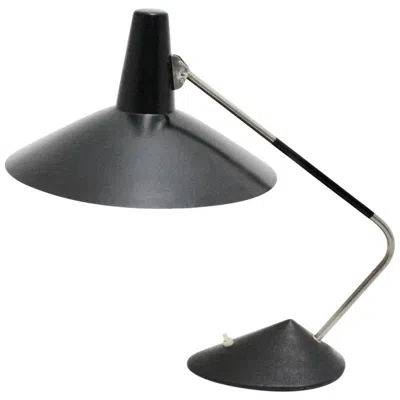 Pre-owned Stilnovo Mid-century Modern Black Vintage Metal Table Lamp By , 1950s, Italy
