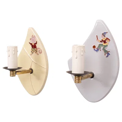 Pre-owned Stilnovo Mid-century Modern Ceramic Wall Lamps,  Style, Italy, 1955 In Sand