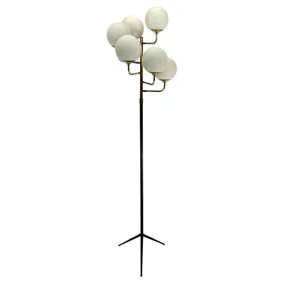Pre-owned Stilnovo Mid-century Six Arms Floor Lamp In  Manner. Italy 1950s In Sand