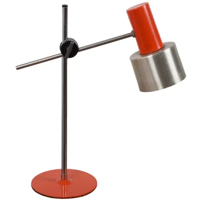 Pre-owned Stilnovo Midcentury  Orange Metal And Aluminium Adjustable Table Lamp, 1960s