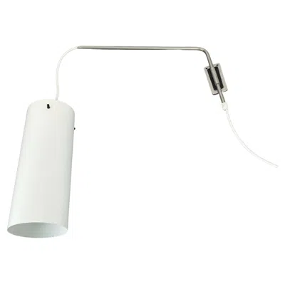 Pre-owned Stilnovo Minimalist Adjustable Swing Arm Metal Wall Light With White Shade, Germany 1970s