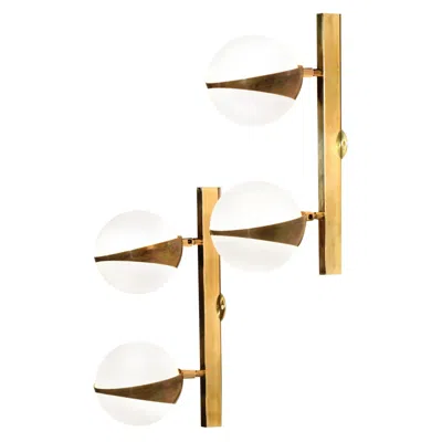 Pre-owned Stilnovo Modern Double Wall Light "paloma"  Style In White