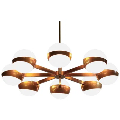 Pre-owned Stilnovo Modern Italian Chandelier “rosa” 8 Arms  Style In Brown