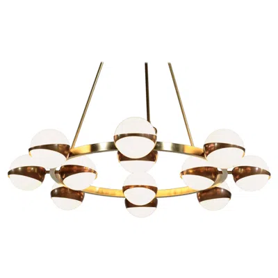 Pre-owned Stilnovo Modern Italian Round 12 Opaline Glass  Style In White