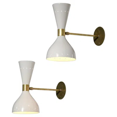 Pre-owned Stilnovo Modern Italian Sconce "sablier" Vintage Design Ml103 In Sand