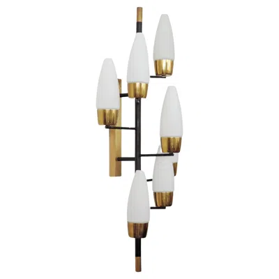 Pre-owned Stilnovo Monumental Wall Lamp Attributed To , Italy, 1950s In Sand