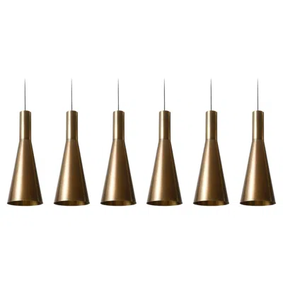 Pre-owned Stilnovo One Of Six Large Patinated Brass Pendant Lights, 1960s In Brown