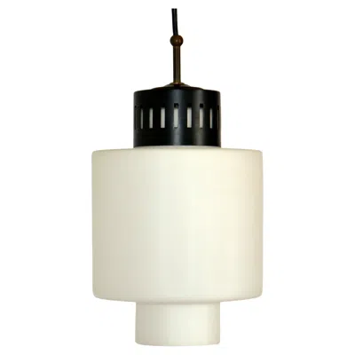 Pre-owned Stilnovo Opaline Pendant With Black Metal, 1960's Italy