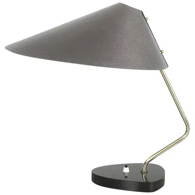 Pre-owned Stilnovo Original 1960s Modernist Table Light With Granite Base Made In Italy In Transparent