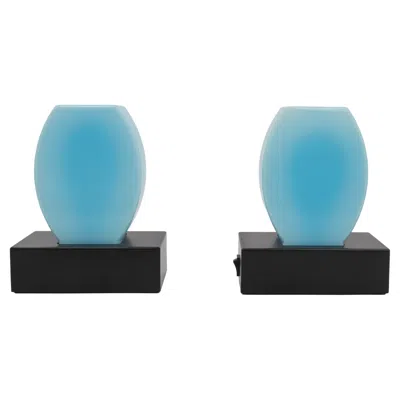 Pre-owned Stilnovo Pair Of Blue Dorane Table Lamps By Ettore Sottsass For , 1970s
