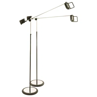 Pre-owned Stilnovo Pair Of Maniglia Floor Lamps By De Pas, D'urbino And Lomazzi For , 1970s In Sand