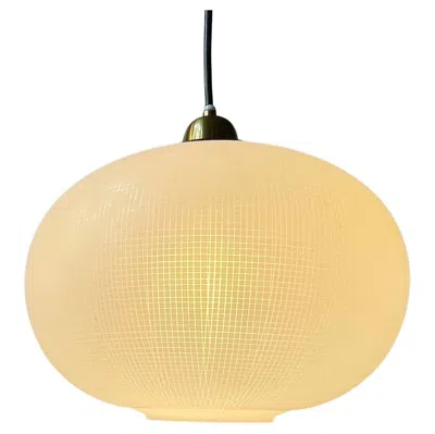 Pre-owned Stilnovo Pendant Lamp In Etched Satin Glass, 1960, Attributed In Orange