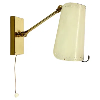 Pre-owned Stilnovo Rare Adjustable Brass  Style Theatre Wall Ceiling Light, Italy 1950s In Sand