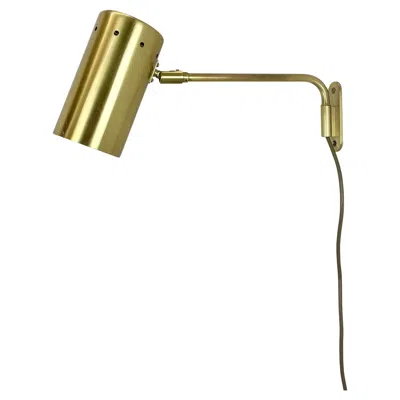 Pre-owned Stilnovo Rare Adjustable Solid Brass  Style Theatre Spot Wall Light, Italy 1970s In Brown
