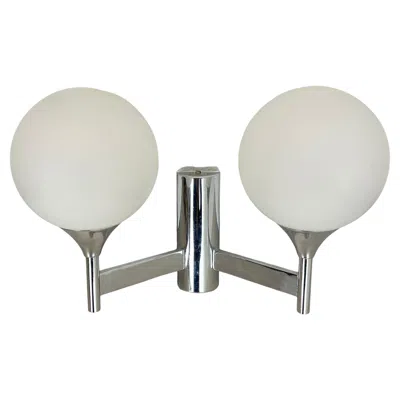 Pre-owned Stilnovo Rare Chrome Tube "torch" Wall Light By Gaetano Sciolari Attrib., Italy 1970s In Transparent