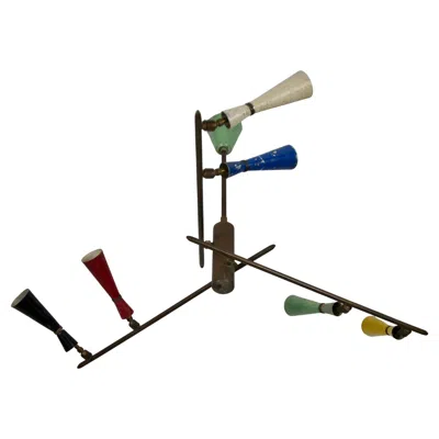 Pre-owned Stilnovo Rare Colorful Sputnik Chandelier By , 1950s In Black