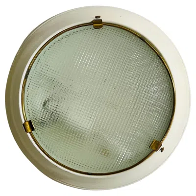 Pre-owned Stilnovo Round Mid-century Flush Mount By , 1960s, Italy In Brown