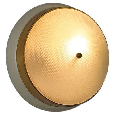 Pre-owned Stilnovo Round Mid-century Flush Mount By , 1960s, Italy In Sand