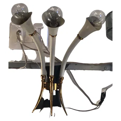 Pre-owned Stilnovo Sconces Brass Metal 1950 Italy In Transparent