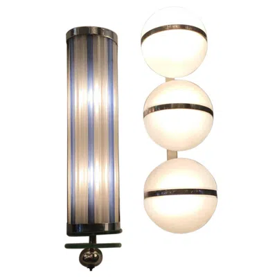 Pre-owned Stilnovo Sconces Metal Crome Opaline Glass 1955 Italy In Sand